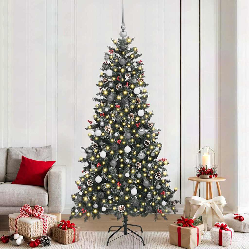Vidaxl kunstkerstboom met 300 led groen 210 cm pvc en plastic en staal