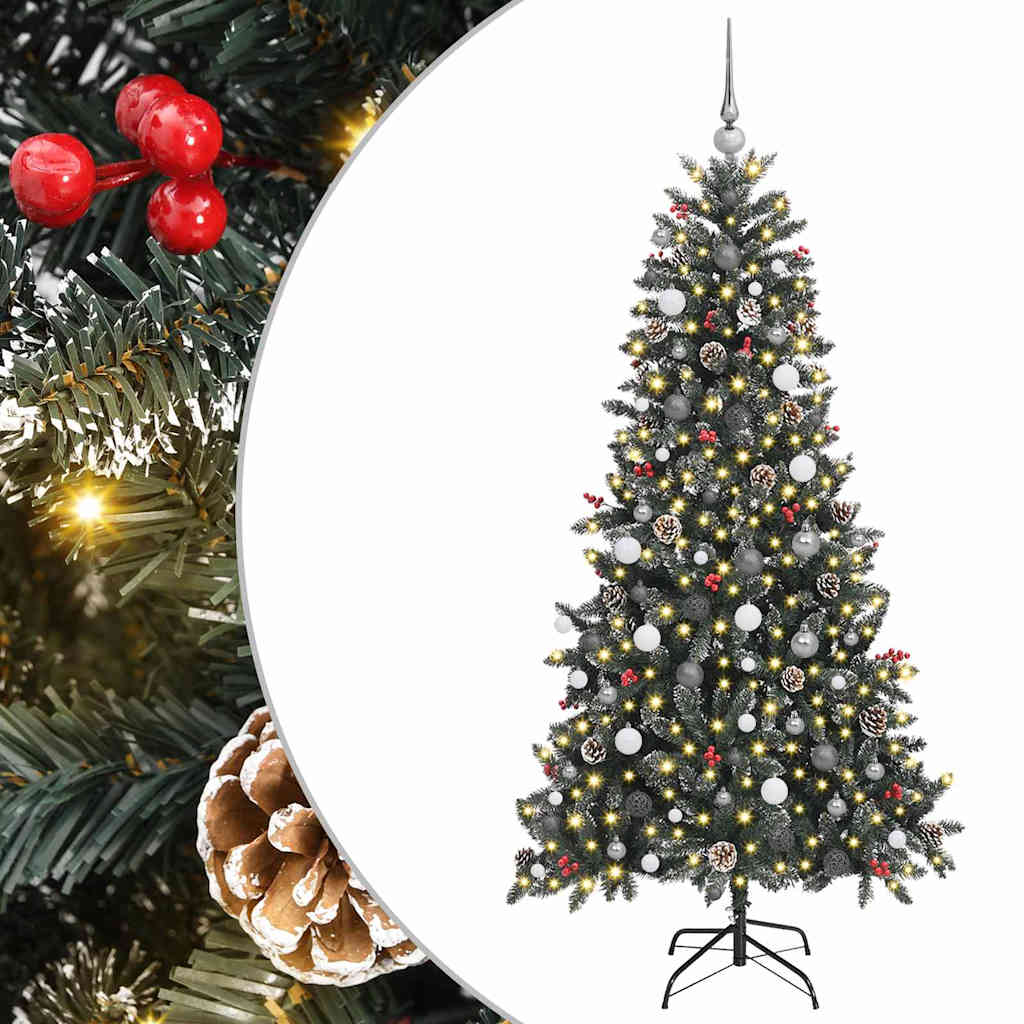 Vidaxl kunstkerstboom met 300 led groen 210 cm pvc en plastic en staal