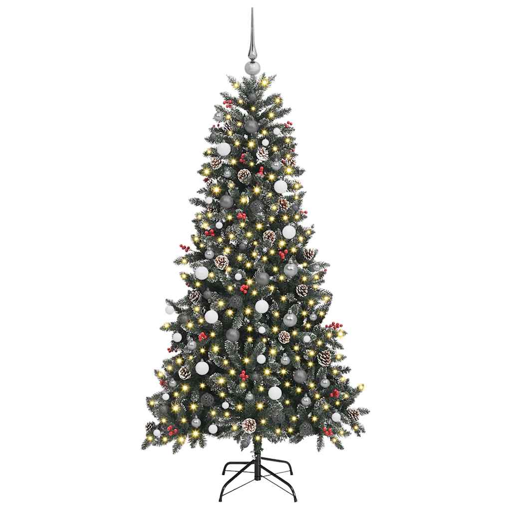 Vidaxl kunstkerstboom met 300 led groen 210 cm pvc en plastic en staal