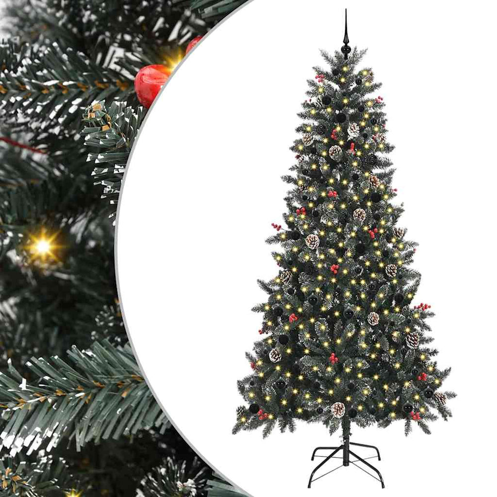Vidaxl kunstkerstboom met 300 led groen 240 cm pvc en plastic en staal