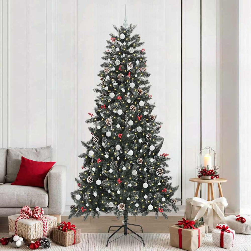Vidaxl kunstkerstboom met 300 led groen 240 cm pvc en plastic en staal