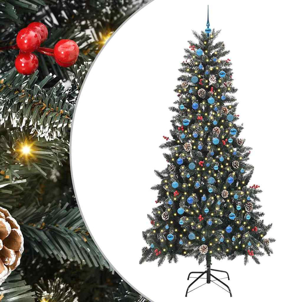 Vidaxl kunstkerstboom met 300 led groen 240 cm pvc en plastic en staal