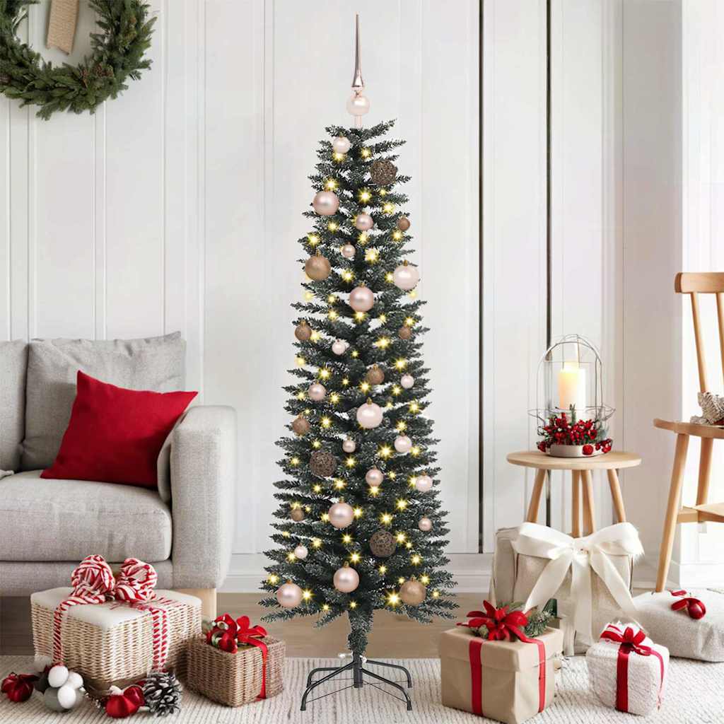 Vidaxl kunstkerstboom met 150 led groen 150 cm pvc en plastic en staal