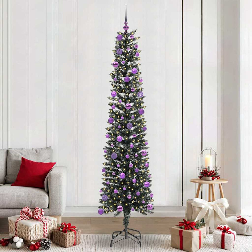 Vidaxl kunstkerstboom met 300 led groen 240 cm pvc en plastic en staal