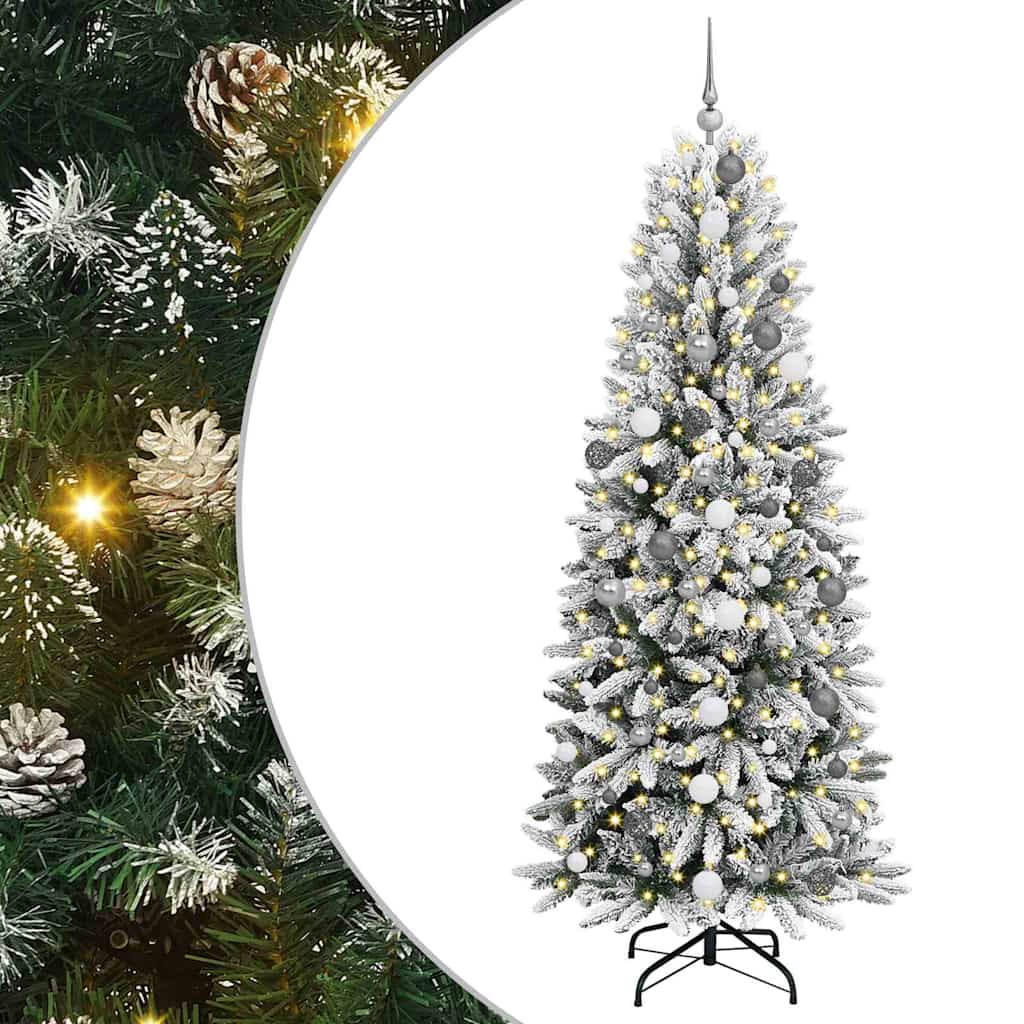 Vidaxl kunstkerstboom wit 210 cm pvc en plastic en staal en pe