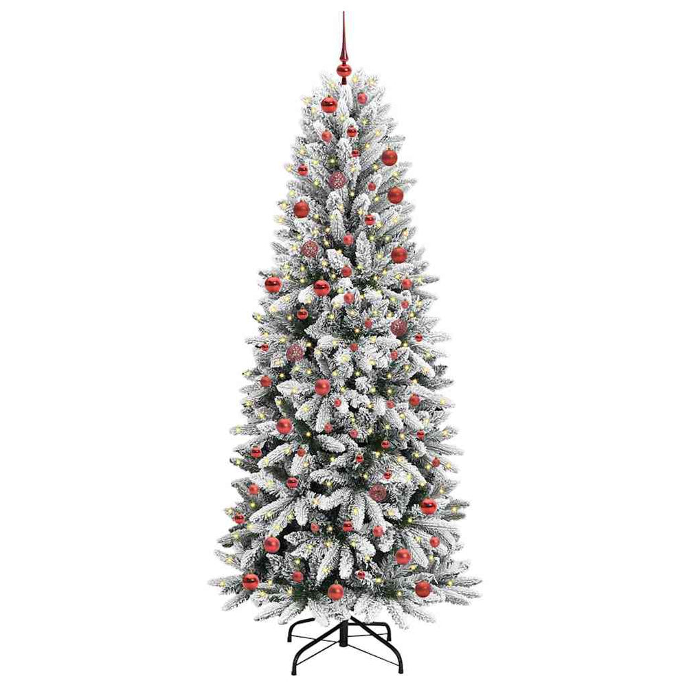 Vidaxl kunstkerstboom wit 210 cm pvc en plastic en staal en pe