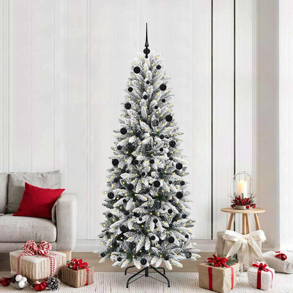 Vidaxl kunstkerstboom wit 210 cm pvc en plastic en staal en pe