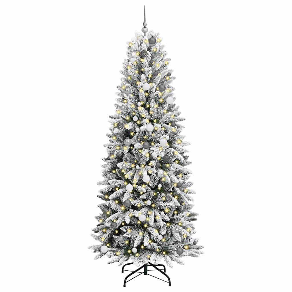 Vidaxl kunstkerstboom wit 240 cm pvc en plastic en staal en pe