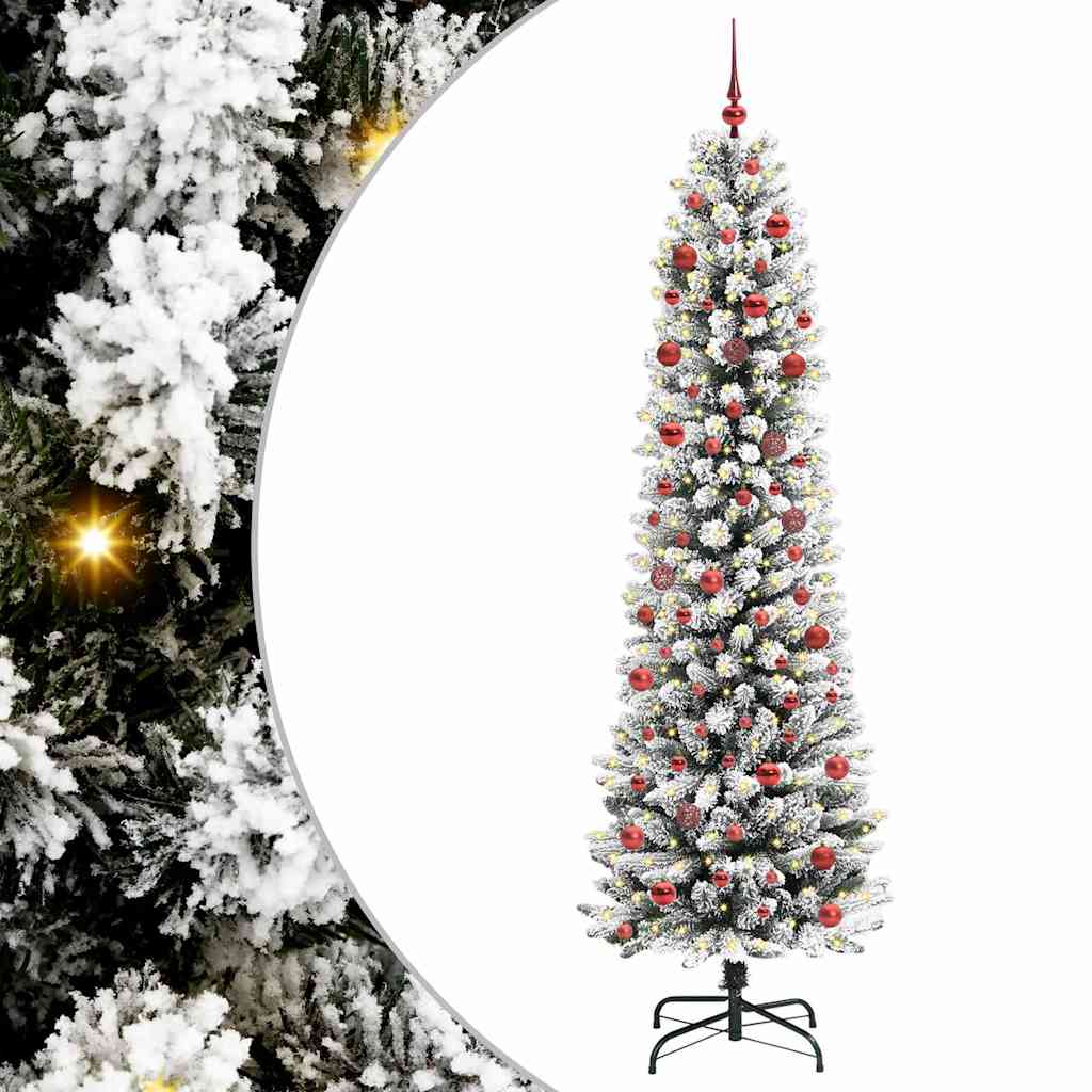 Vidaxl kunstkerstboom wit 210 cm pvc en metaal en plastic