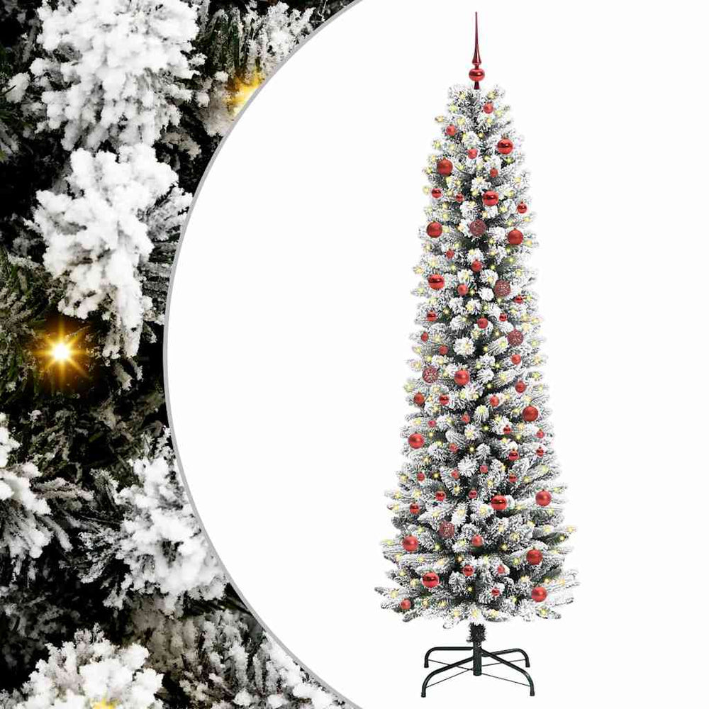Vidaxl kunstkerstboom met 300 led wit 210 cm pvc en metaal en plastic