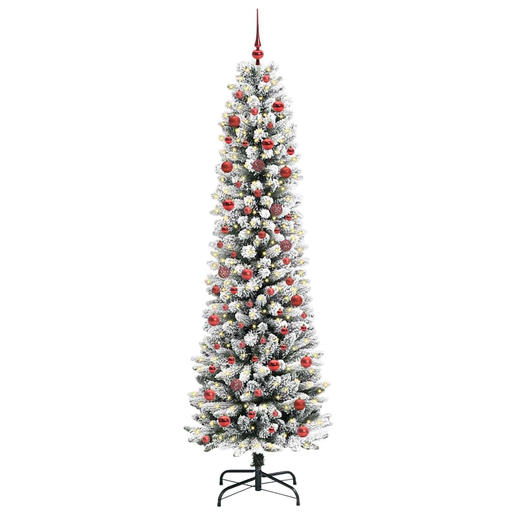 Vidaxl kunstkerstboom wit 210 cm pvc en metaal en plastic