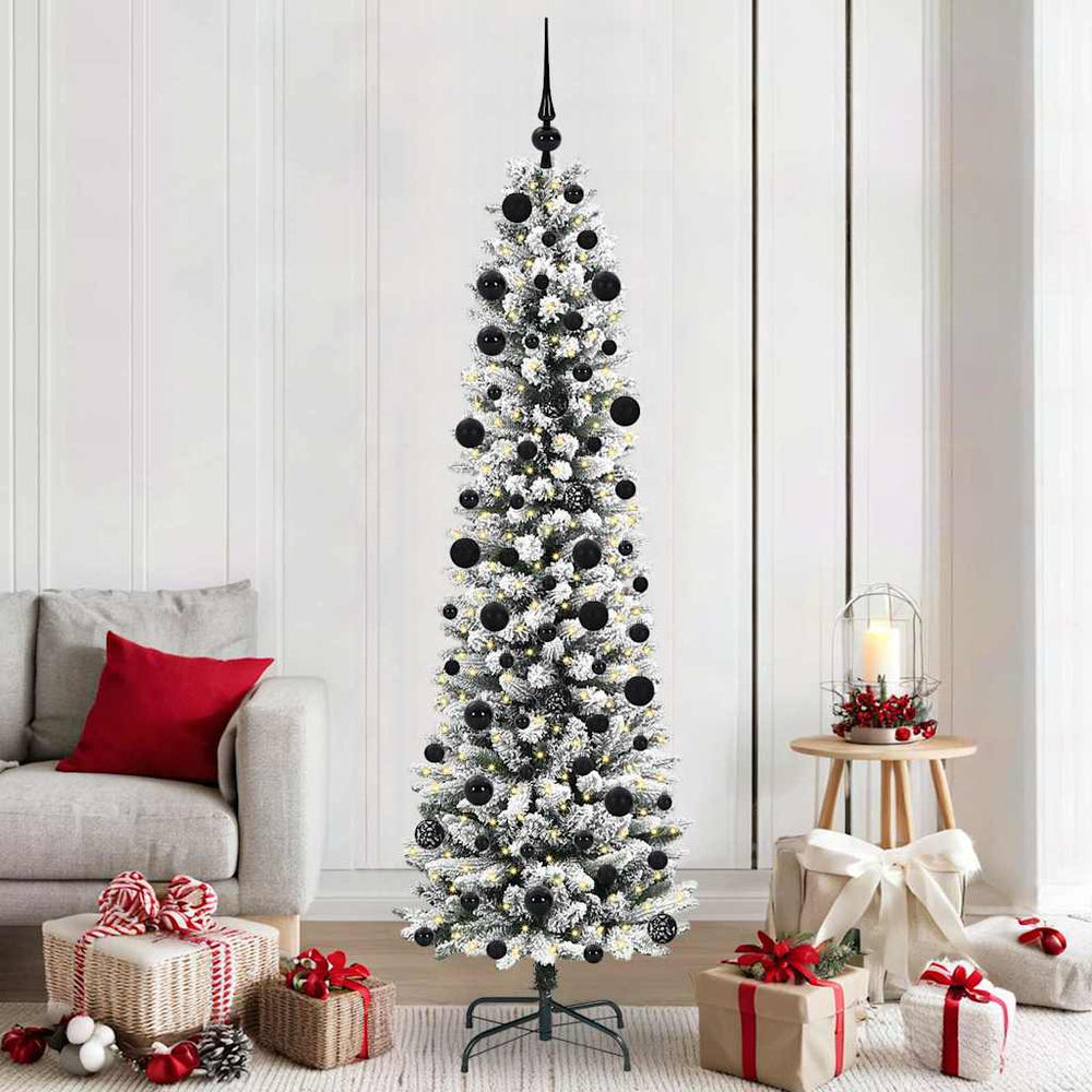 Vidaxl kunstkerstboom met 300 led wit 210 cm pvc en metaal en plastic