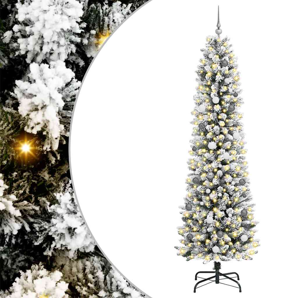 Vidaxl kunstkerstboom wit 240 cm pvc en metaal en plastic