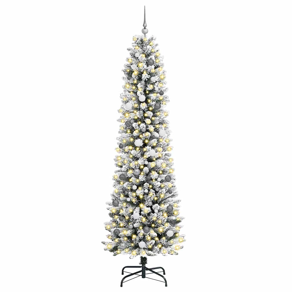 Vidaxl kunstkerstboom met 300 led wit 240 cm pvc en metaal en plastic