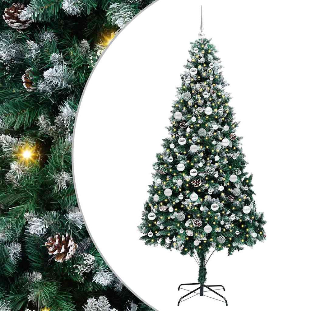 Vidaxl kunstkerstboom groen 210 cm pvc en staal en kunststof