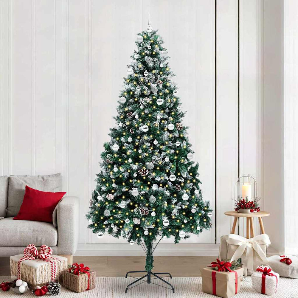 Vidaxl kunstkerstboom groen 240 cm pvc en staal en kunststof