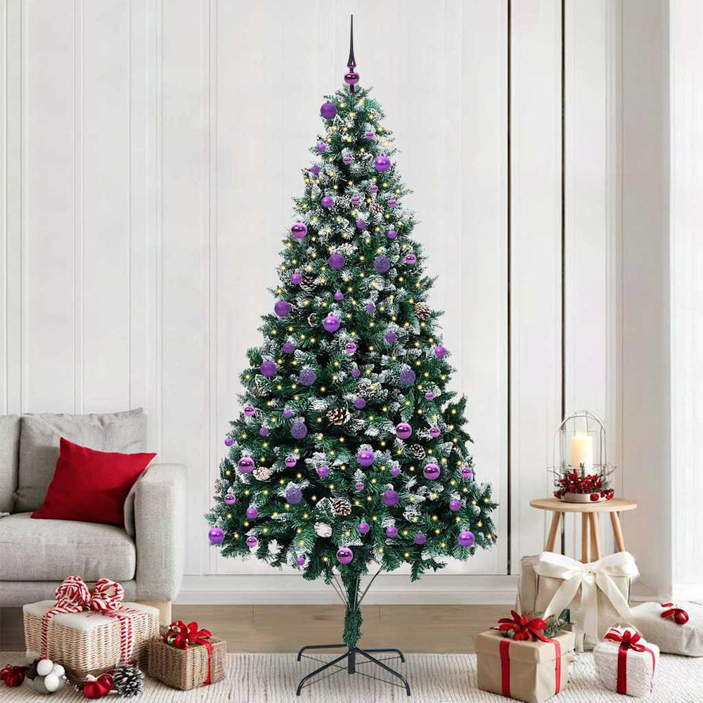 Vidaxl kunstkerstboom groen 240 cm pvc en staal en kunststof