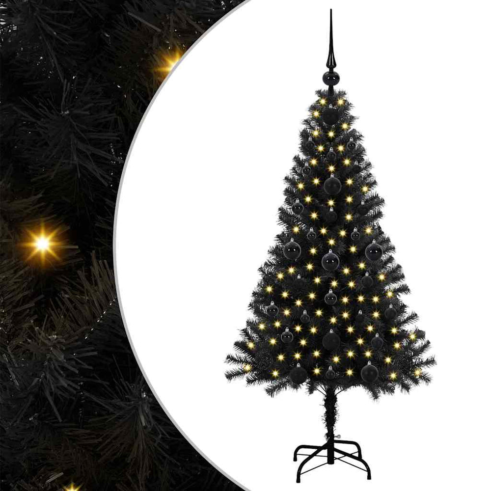 Vidaxl kerstboom met 150 led met standaard zwart 120 cm pvc