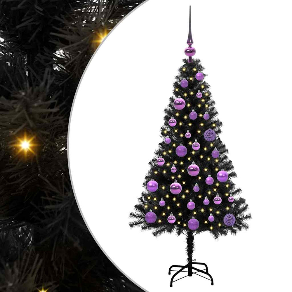 Vidaxl kerstboom met 150 led met standaard zwart 120 cm pvc