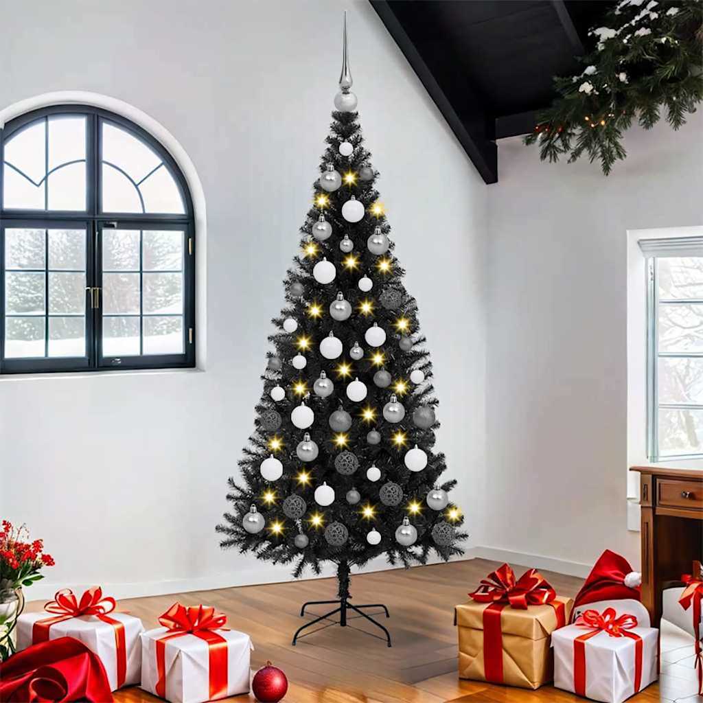 Vidaxl kerstboom met 300 led met standaard zwart 180 cm pvc