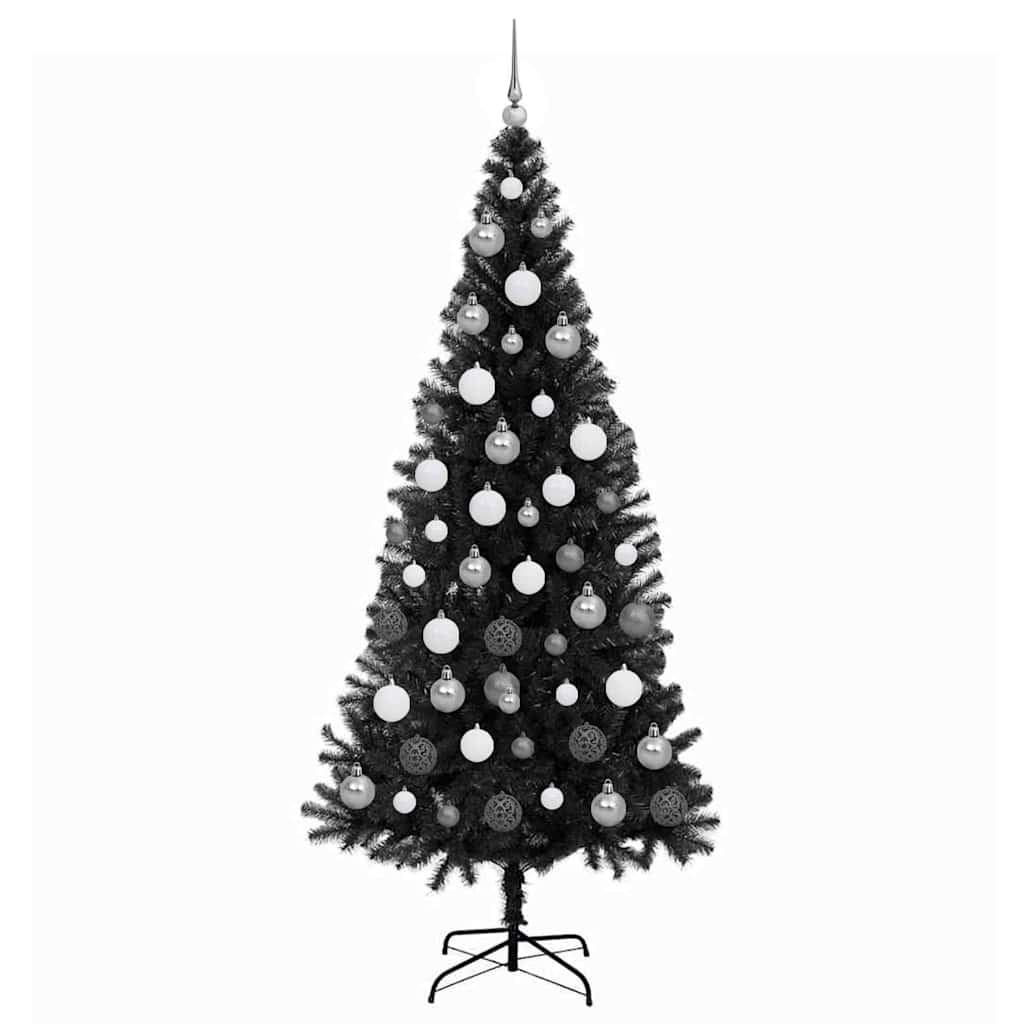Vidaxl kerstboom met 300 led met standaard zwart 180 cm pvc