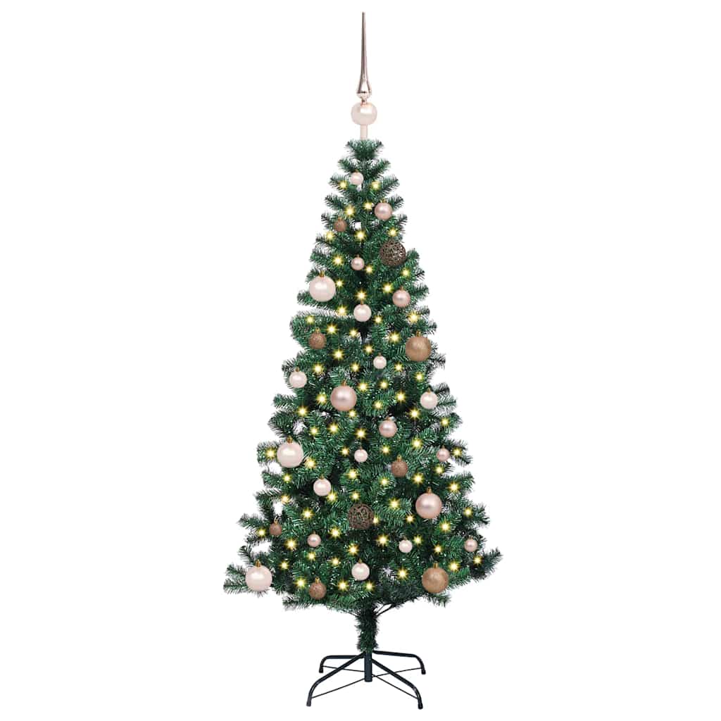 Vidaxl kunstmatig voorverlicht kerstboom groen 150 cm pvc en metaal