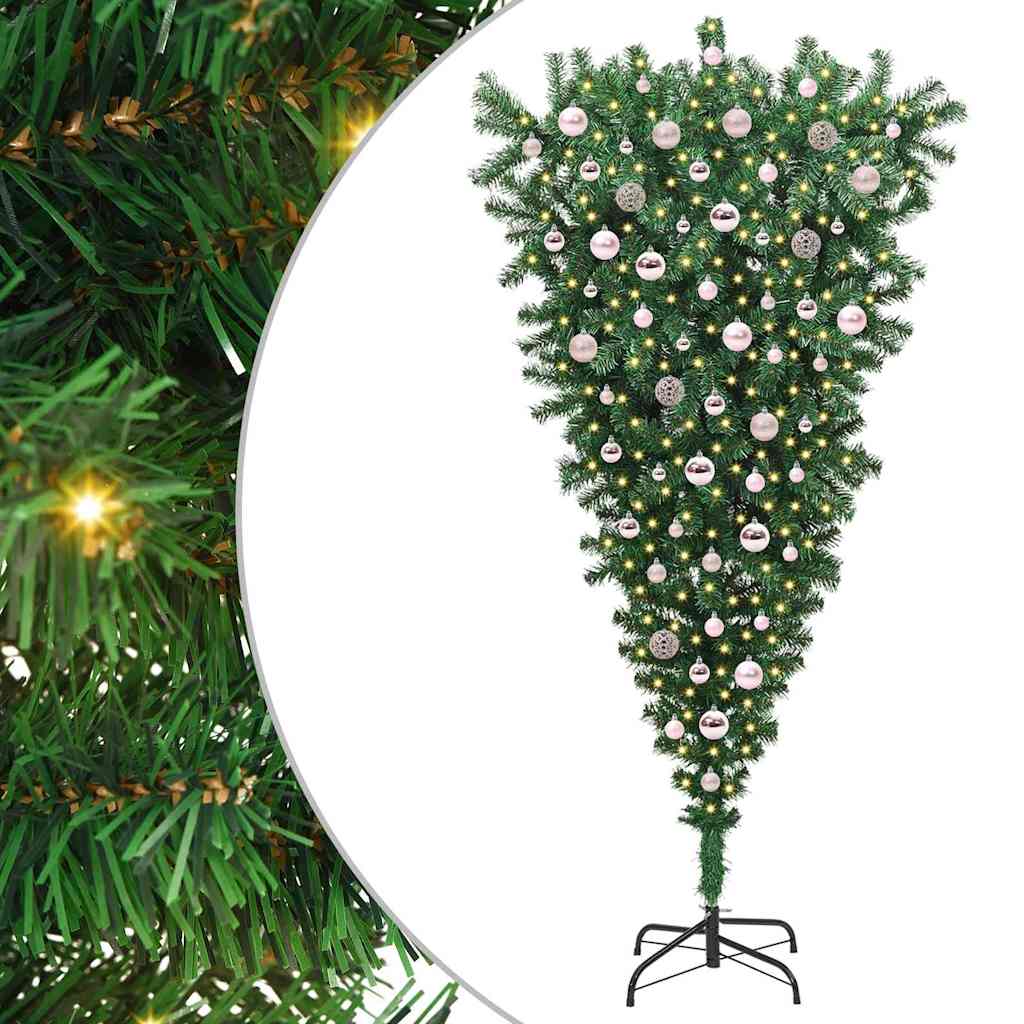 Vidaxl ophang kunst kerstboom met ballenset groen 210 cm pvc