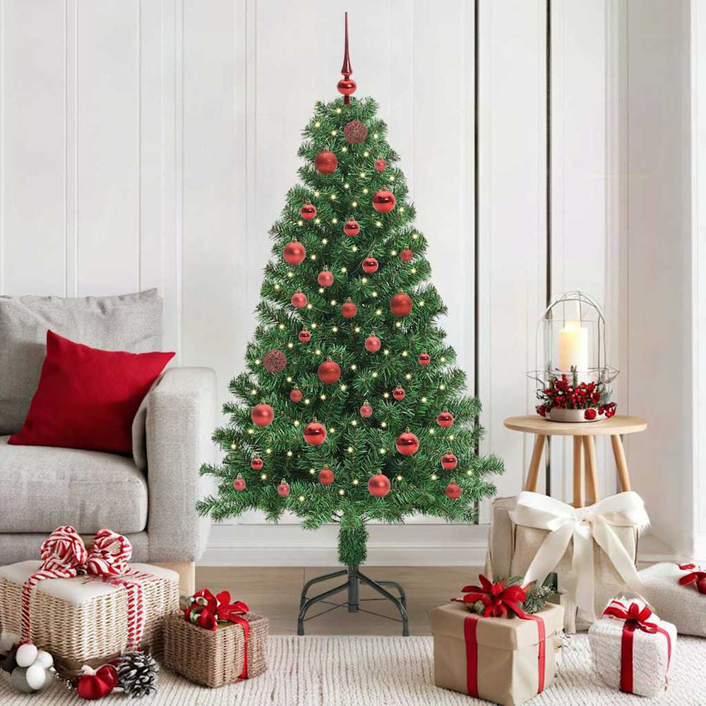 Vidaxl kunstkerstboom groen 150 cm pvc en staal en kunststof
