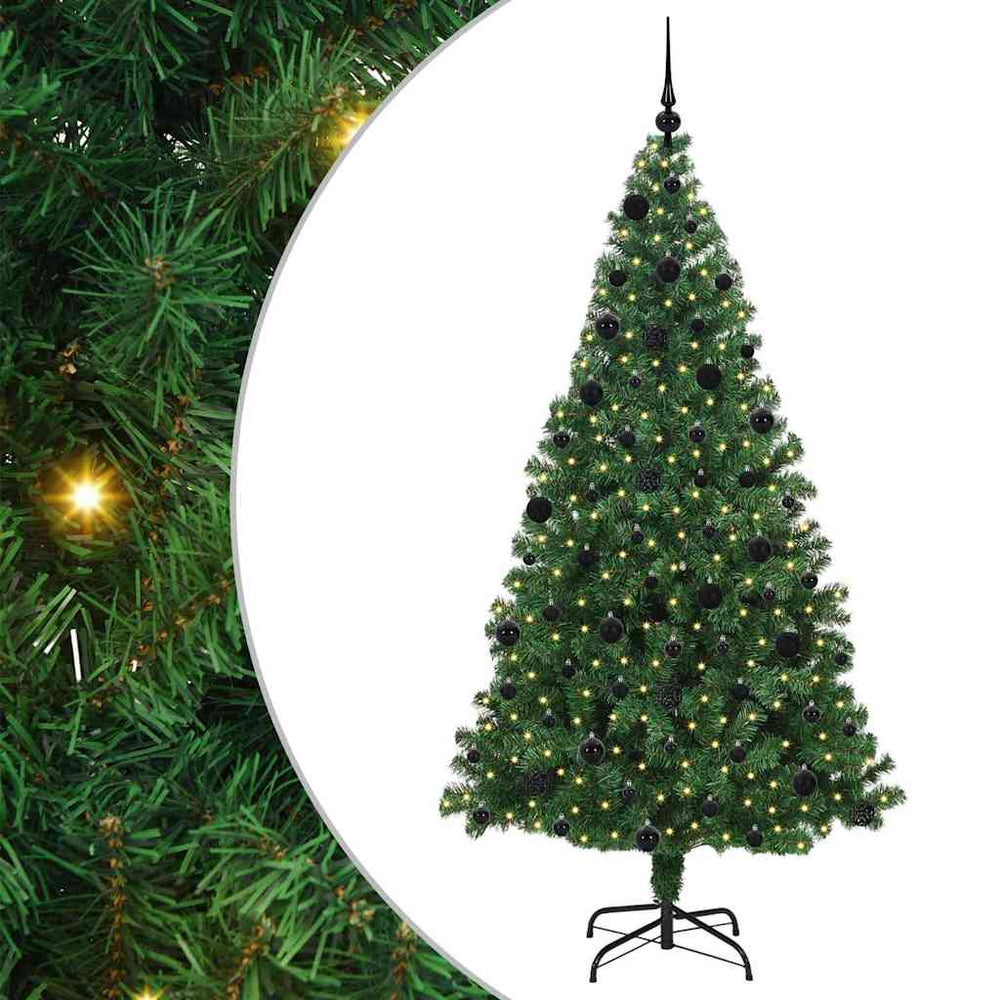 Vidaxl kunstkerstboom groen 210 cm pvc en staal en kunststof