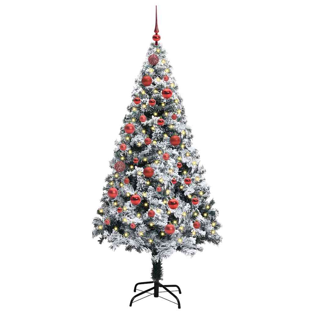 Vidaxl kunstkerstboom met 150 led wit 150 cm pvc en staal en kunststof