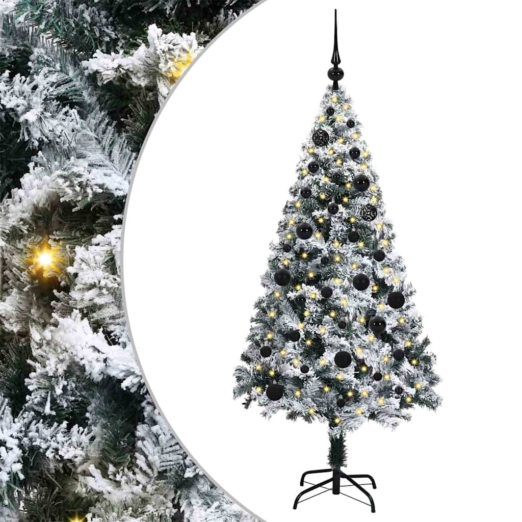Vidaxl kunstkerstboom met 150 led wit 150 cm pvc en staal en kunststof