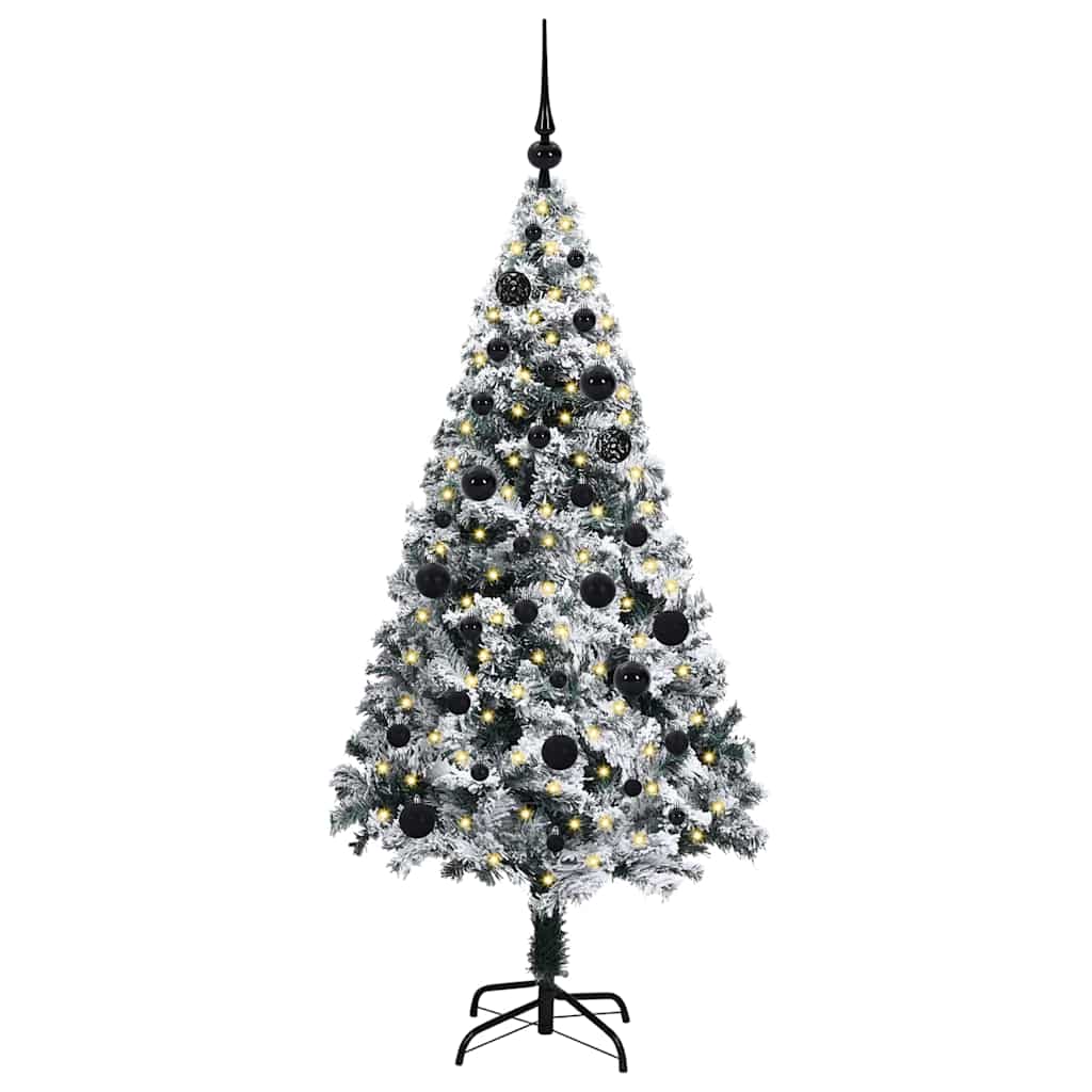 Vidaxl kunstkerstboom met 150 led wit 150 cm pvc en staal en kunststof