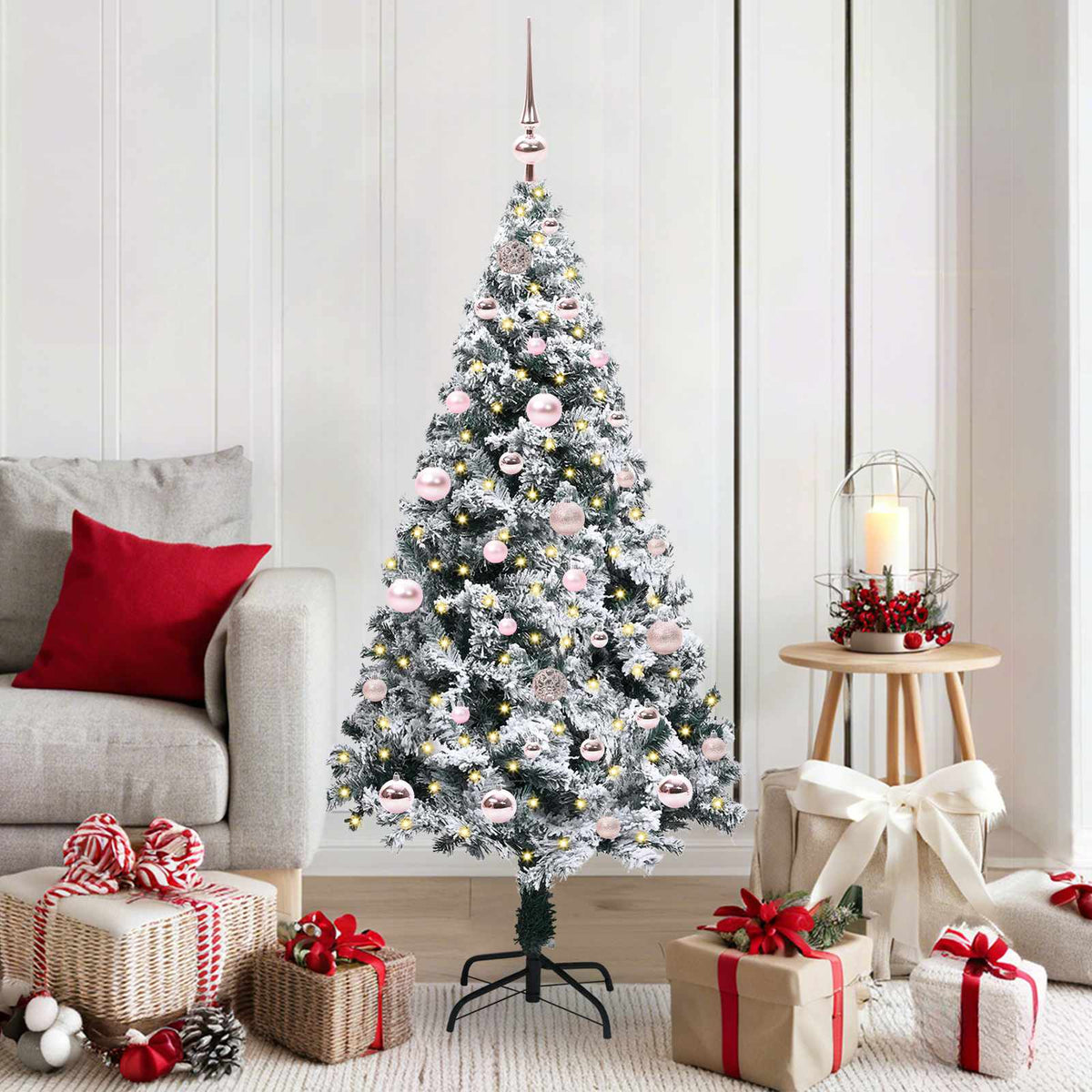 Vidaxl kunstkerstboom met 150 led wit 150 cm pvc en staal en kunststof