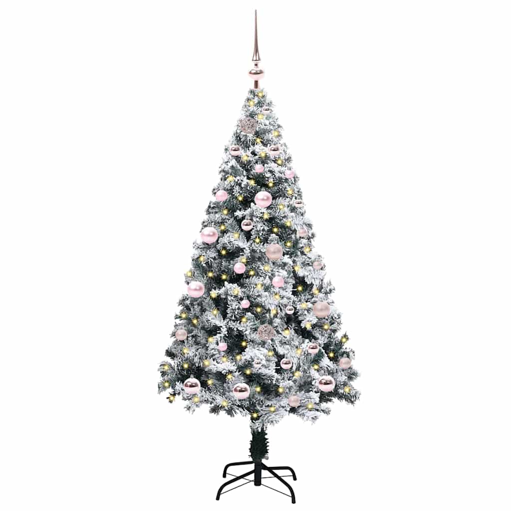 Vidaxl kunstkerstboom met 150 led wit 150 cm pvc en staal en kunststof