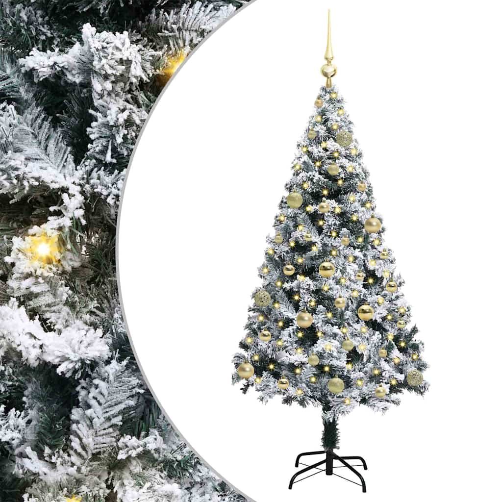 Vidaxl kunstkerstboom met 150 led wit 150 cm pvc en staal en kunststof