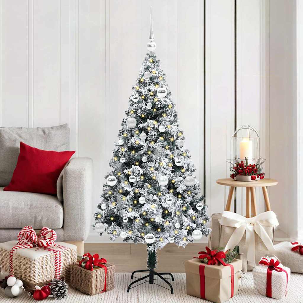 Vidaxl kunstkerstboom met 150 led wit 150 cm pvc en staal en kunststof