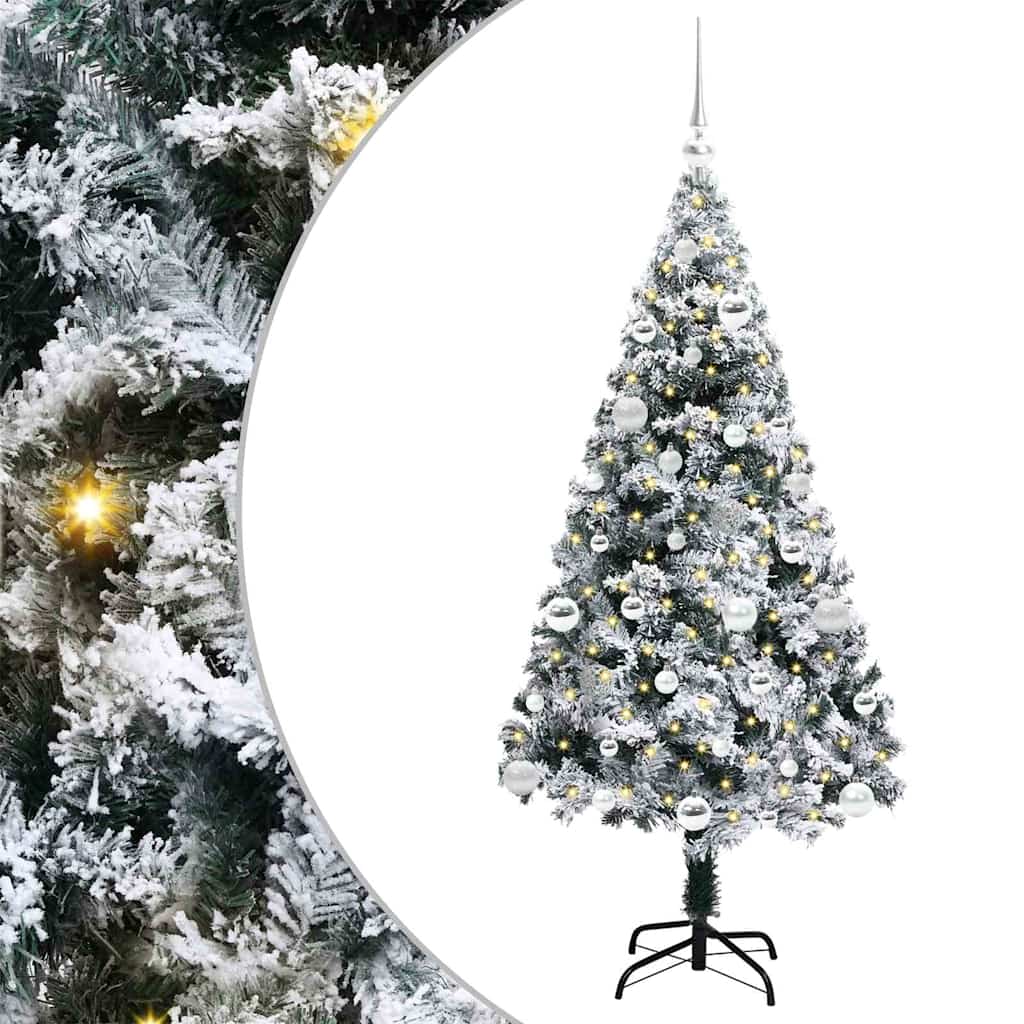 Vidaxl kunstkerstboom met 150 led wit 150 cm pvc en staal en kunststof
