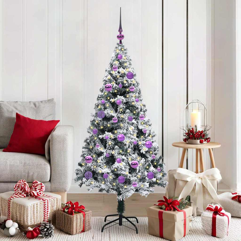 Vidaxl kunstkerstboom met 150 led wit 150 cm pvc en staal en kunststof