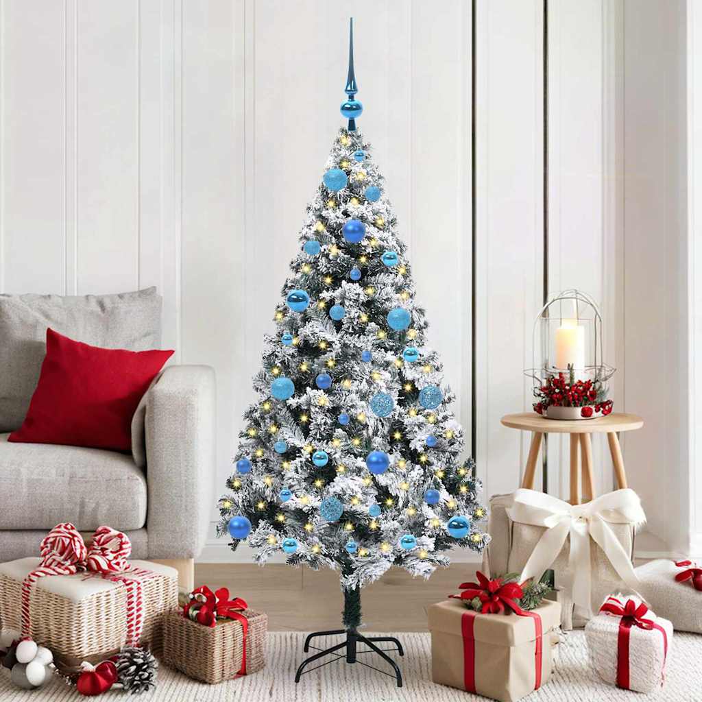Vidaxl kunstkerstboom met 150 led wit 150 cm pvc en staal en kunststof