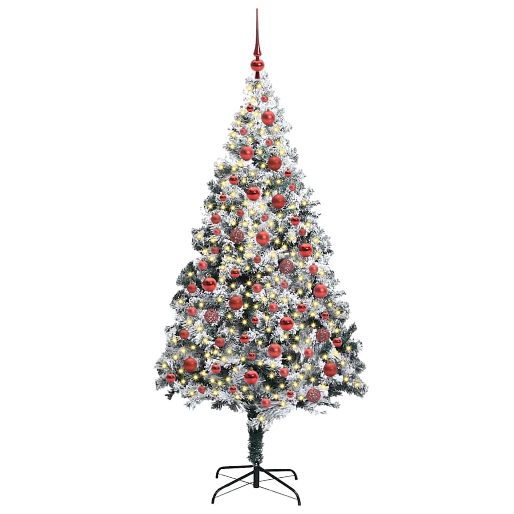 Vidaxl kunstkerstboom met 300 led wit 180 cm pvc en staal en kunststof