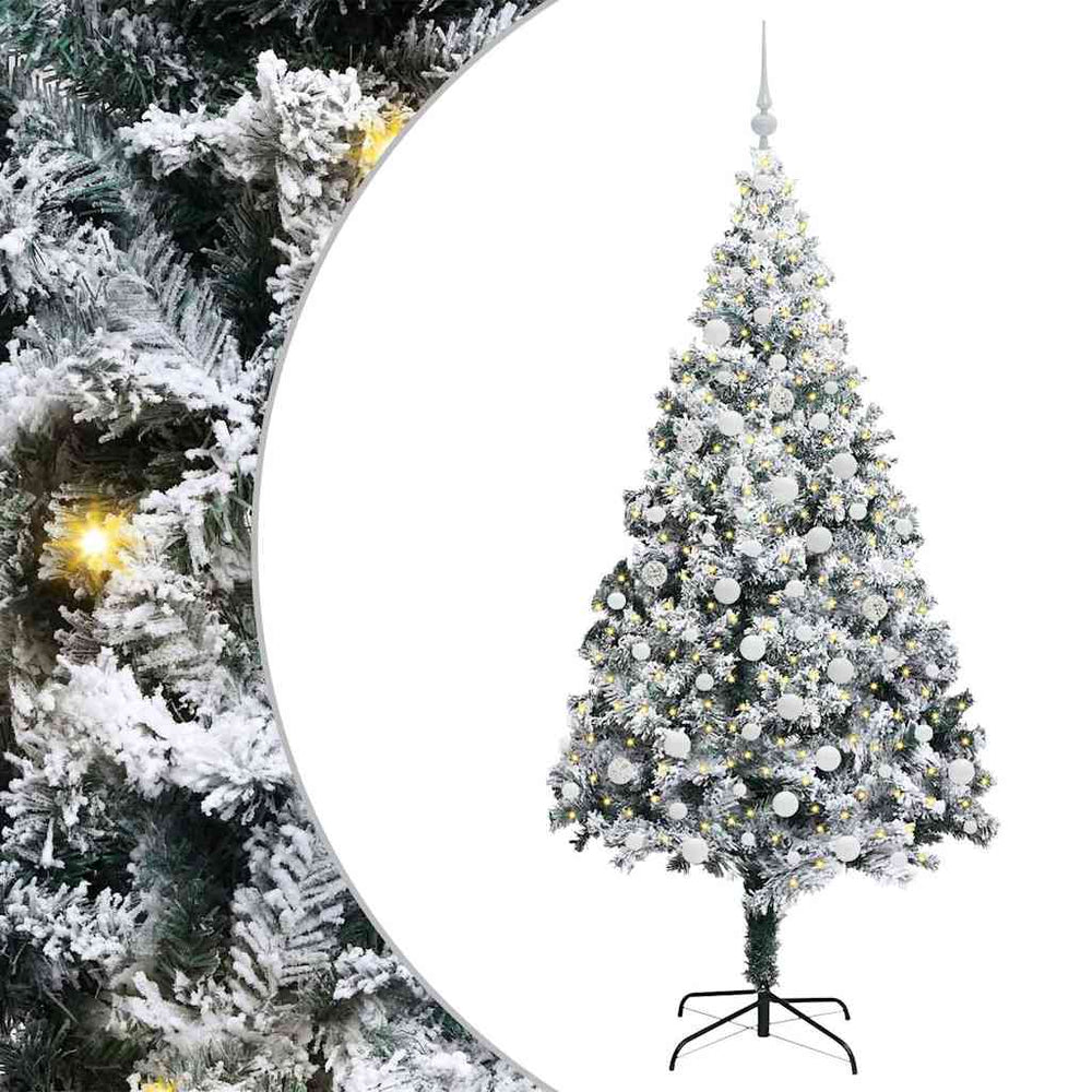 Vidaxl kunstkerstboom met 300 led wit 180 cm pvc en staal en kunststof