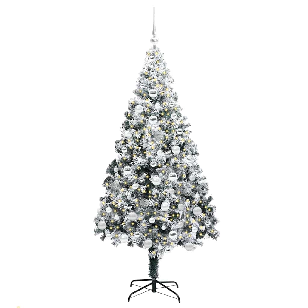 Vidaxl kunstkerstboom met 300 led wit 180 cm pvc en staal en kunststof