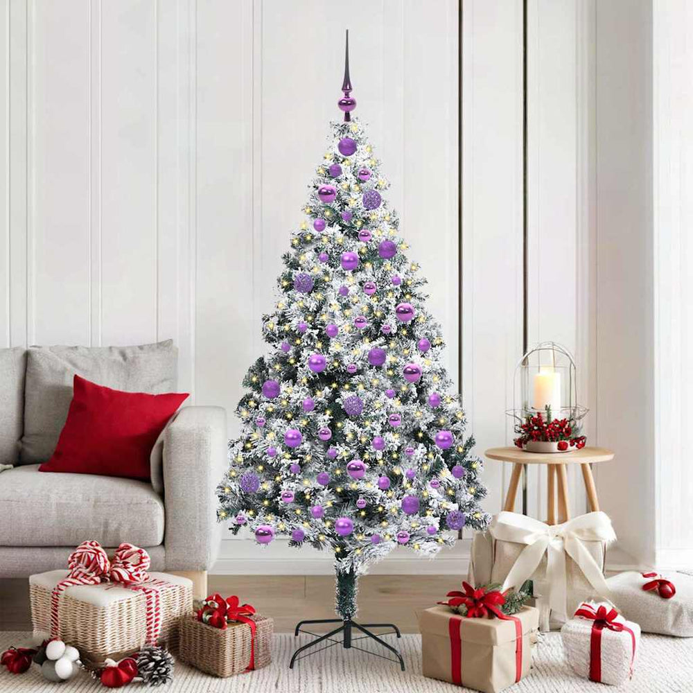 Vidaxl kunstkerstboom met 300 led wit 180 cm pvc en staal en kunststof