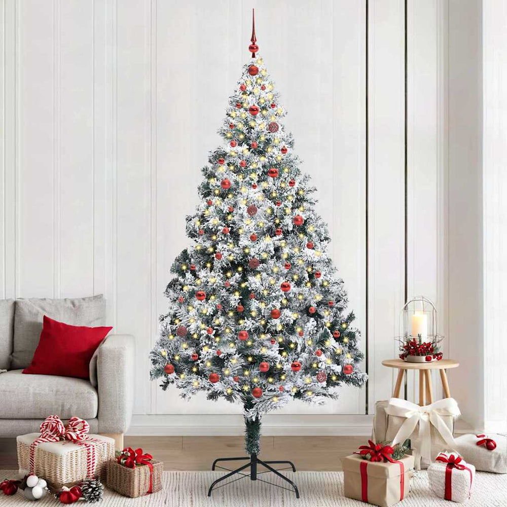 Vidaxl kunstkerstboom met 300 led wit 240 cm pvc en staal en kunststof