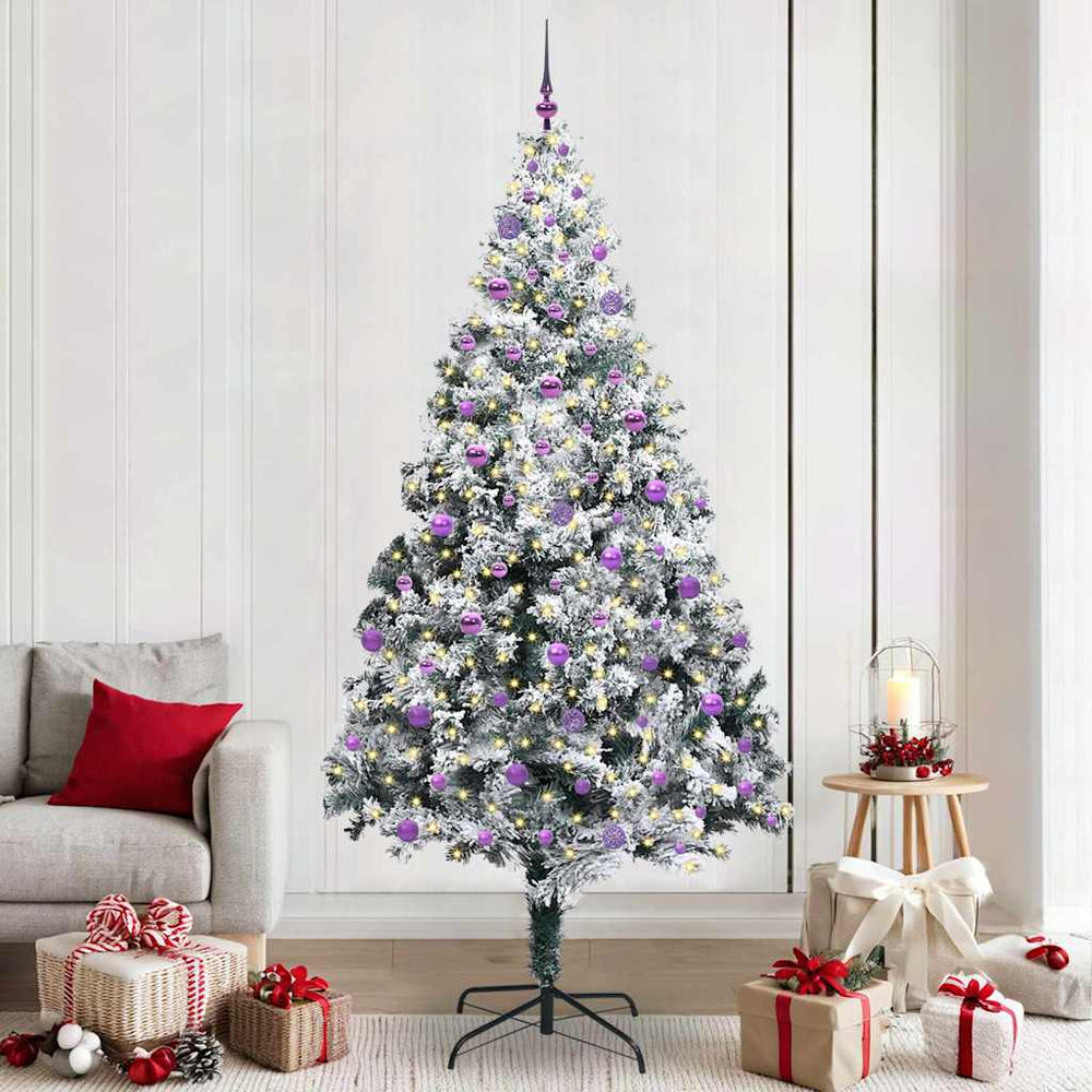 Vidaxl kunstkerstboom met 300 led wit 240 cm pvc en staal en kunststof