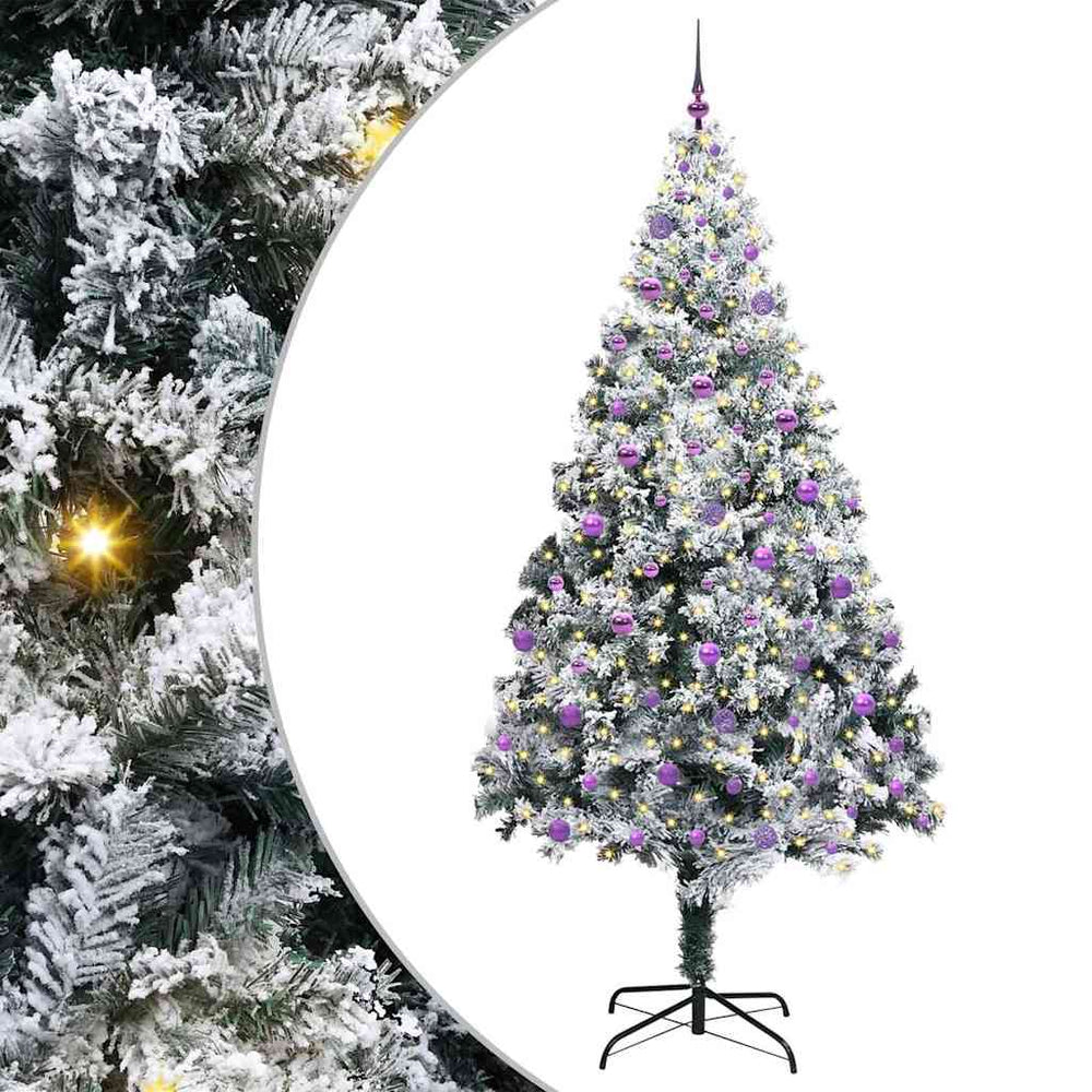 Vidaxl kunstkerstboom met 300 led wit 240 cm pvc en staal en kunststof