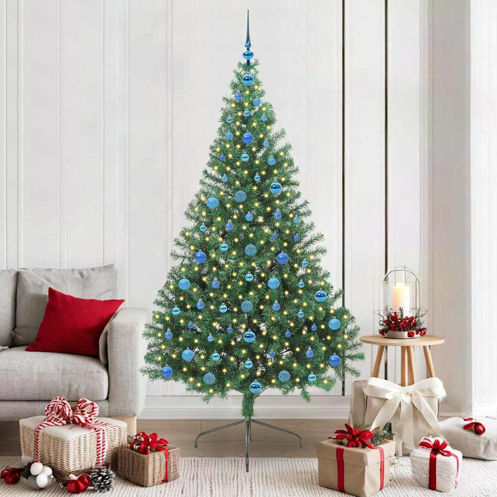 Vidaxl kunstmatig voorverlicht kerstboom met 300 led groen 210 cm pvc
