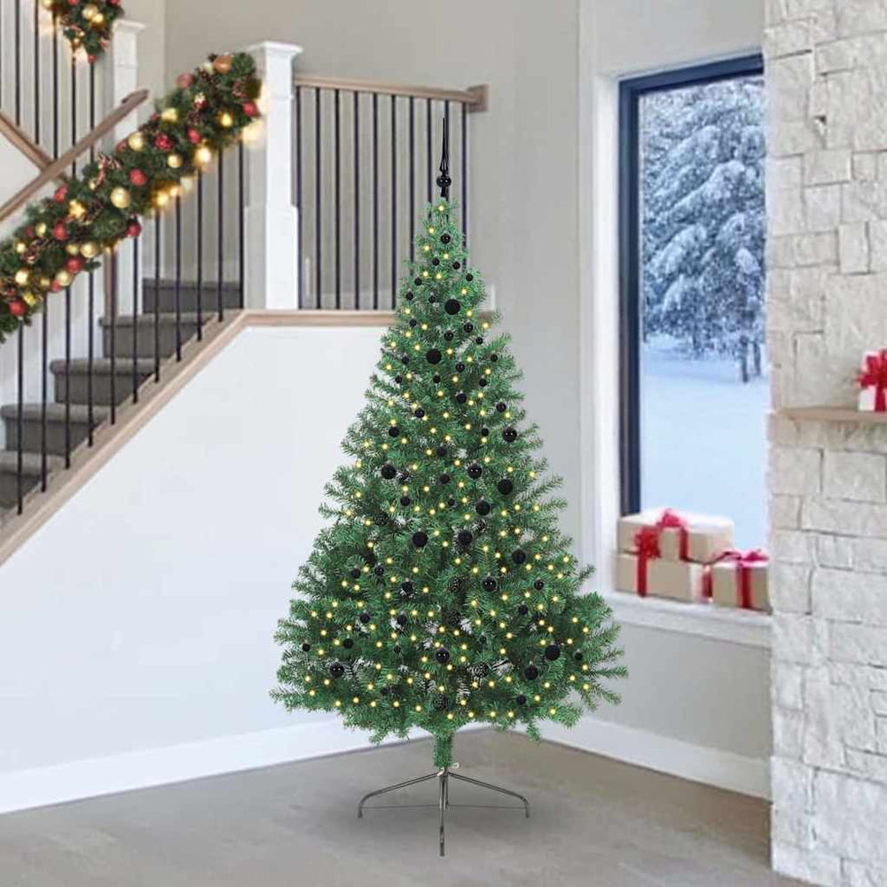 Vidaxl kunstmatig voorverlicht kerstboom met 300 led groen 240 cm pvc