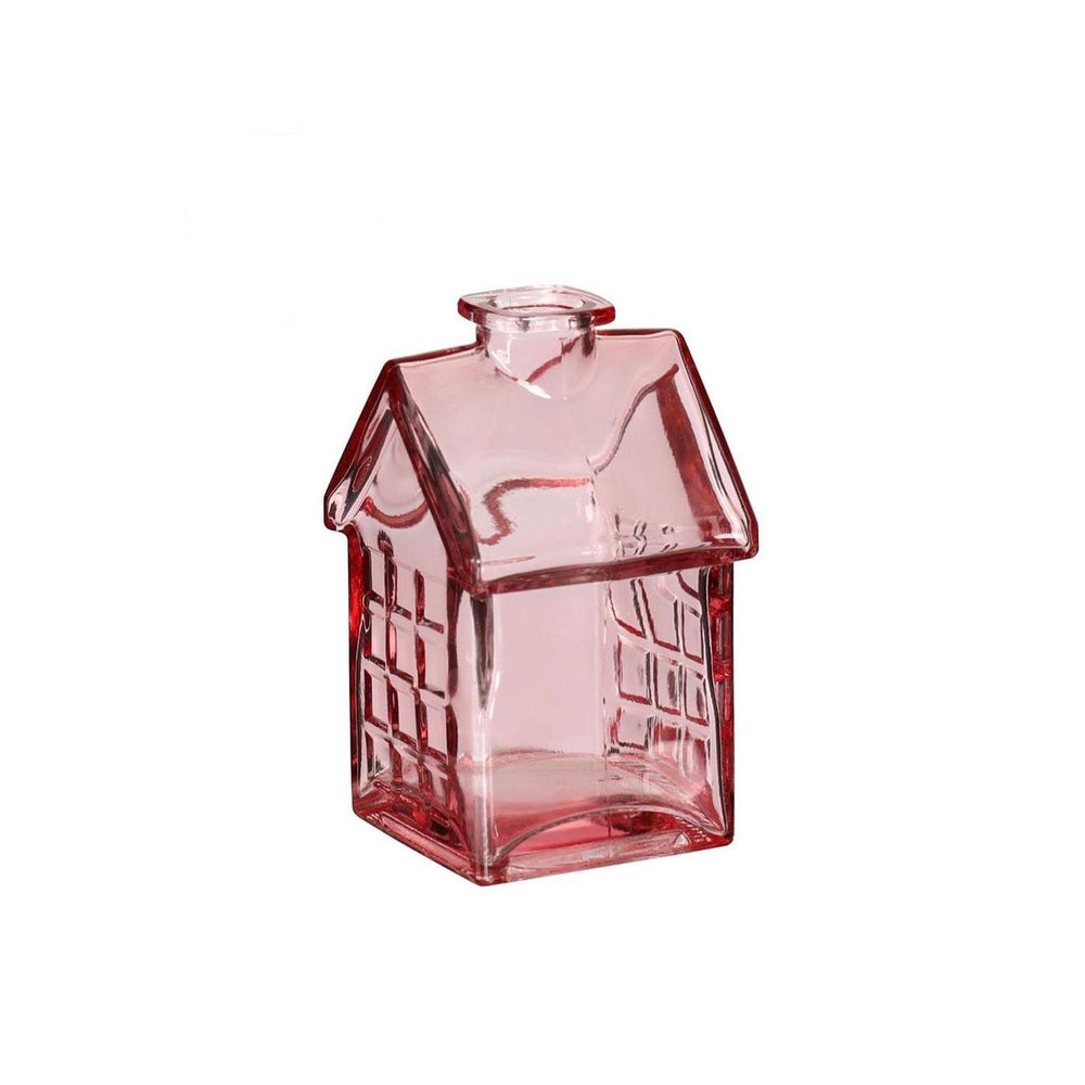 Ideas 4 seasons glazen huisje 7x7,5xh12cm lichtroze