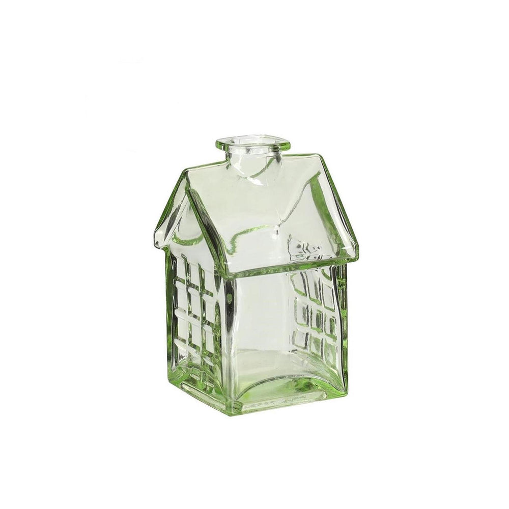 Ideas 4 seasons glazen huisje 7x7,5xh12cm lichtgroen
